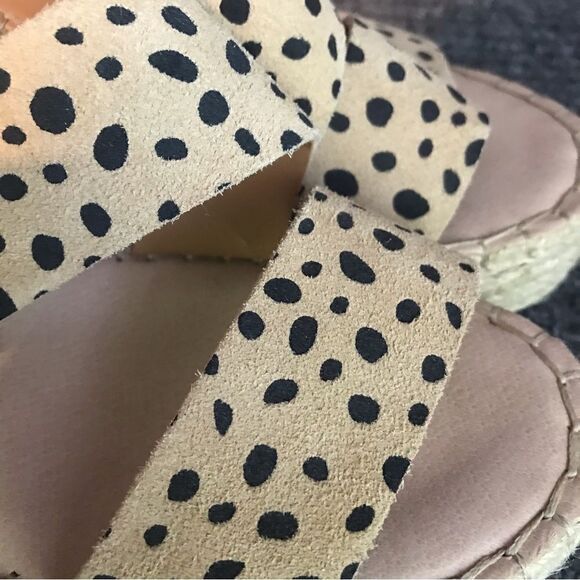 Dolce Vita Sandals Woman’s Size 9M Beige Suede Polka Dot Ankle Strap Espadrille - Picture 8 of 10